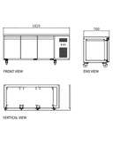 Stainless Steel Triple Door Workbench Fridge GNR1820T3 - 2