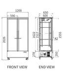 Double Glass Door Display Fridge LC-1200FXC - 2