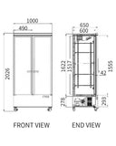 Double Glass Door Display Fridge LC-1000FX(Black) - 3