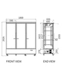 Triple Glass Door Display Fridge LC-1800FX(Black) - 3