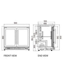 Under Bench Stainless Steel Double Door Bar Cooler BT-900FS/F - 2