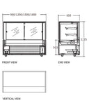 Square Glass Chilled Food Display DG-1500FZ - 2