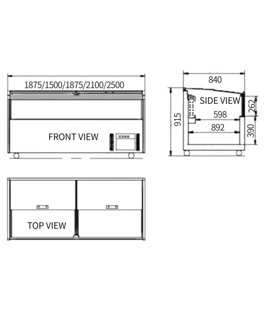 Modular Supermarket Island Freezer CQT-21L - 2