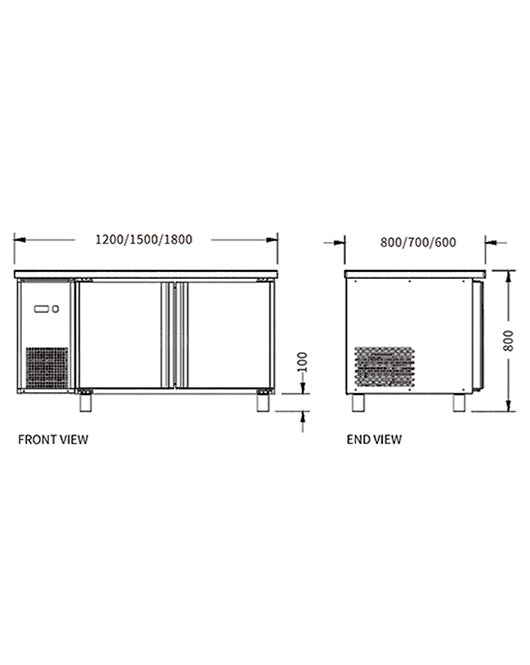 Stainless Double Door Workbench Freezer PLD-18N2F (700MM) - 2