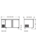 Stainless Double Door Workbench Freezer PLD-15N2F (700MM) - 2