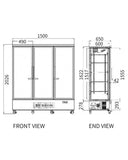 Triple Glass Door Display Fridge LC-1500FX（Black） - 2