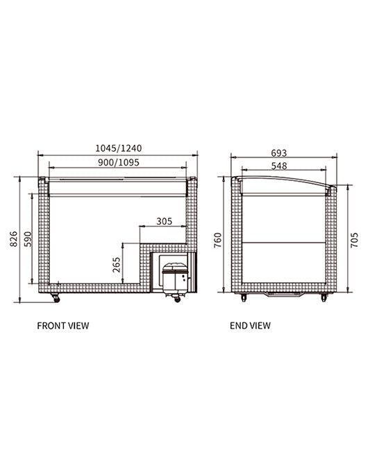 Two Sliding Glass Lids Dual Temperature Chest Freezer SD/SC-258YH - 2