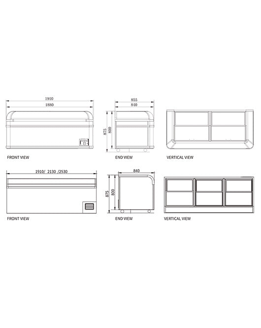 Modular Supermarket Island Freezer CQG-21L - 2