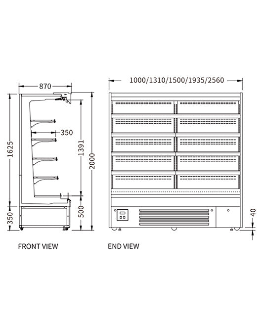 Supermarket Vertical Display Chiller XC-ZL-25-A/870 - 2
